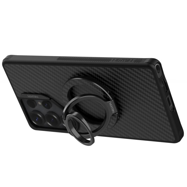 NILLKIN NKL13 FiberSnap 360 Degree Rotating Double-Sided Magnetic Finger Ring Phone Holder - Black