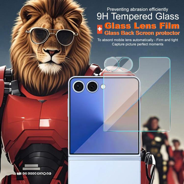For Samsung Galaxy Z Flip7 5G 1 Sets imak Lens Film + Glass Rear Screen Sticker