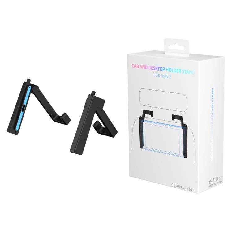 For Nintendo Switch 2 JYS-NS2299 2 in 1 Adjustable Car Game Console Holder - Black