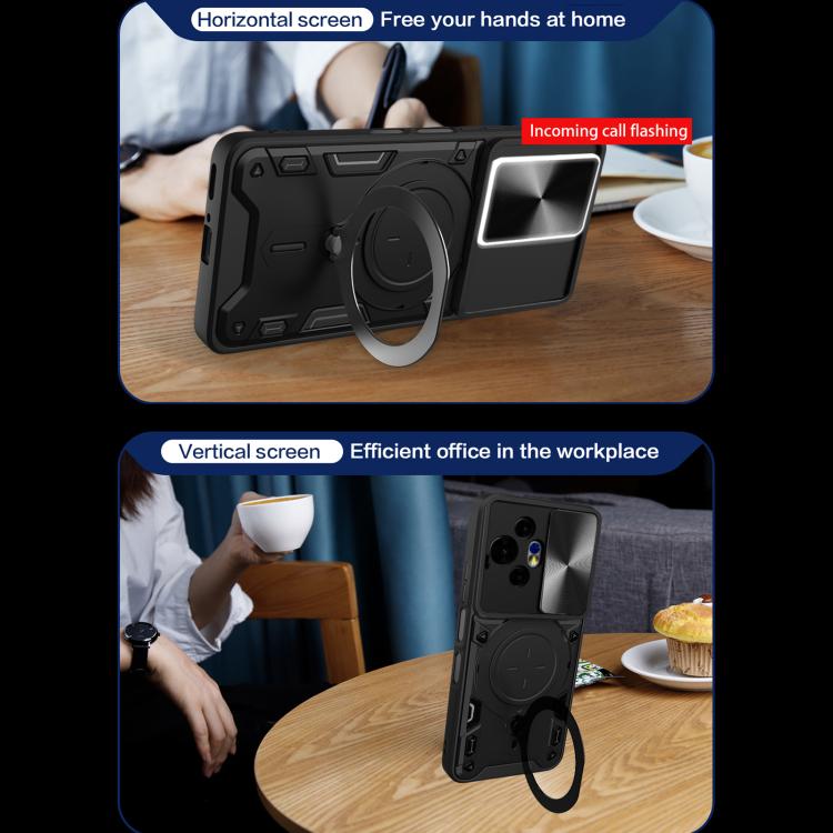 For TCL 50 NxtPaper CD Texture Sliding Camshield Magnetic Holder Phone Case
