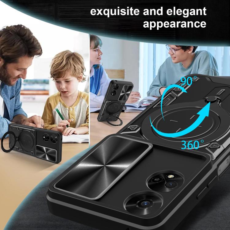 For TCL 50 5G CD Texture Sliding Camshield Magnetic Holder Phone Case