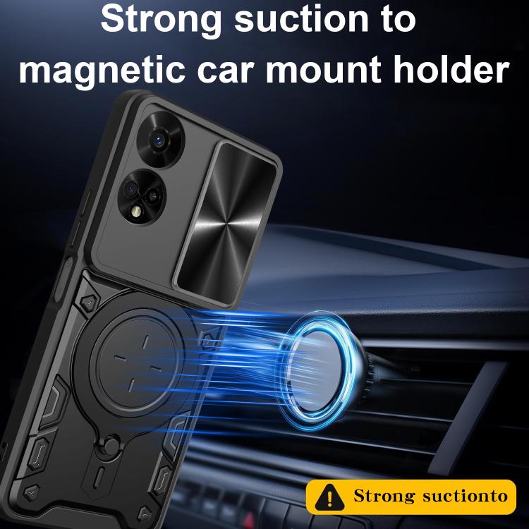 For TCL 50 5G CD Texture Sliding Camshield Magnetic Holder Phone Case