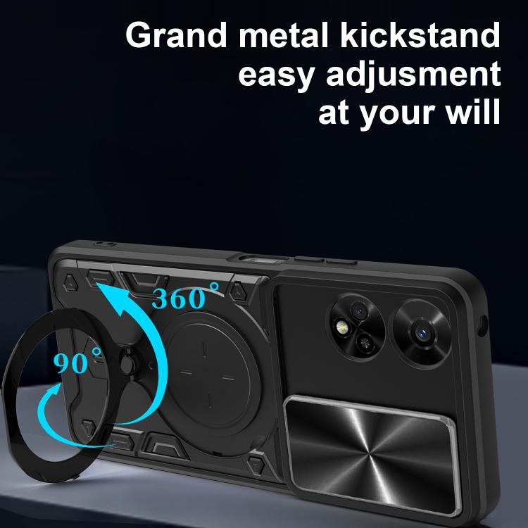 For TCL 50 5G CD Texture Sliding Camshield Magnetic Holder Phone Case