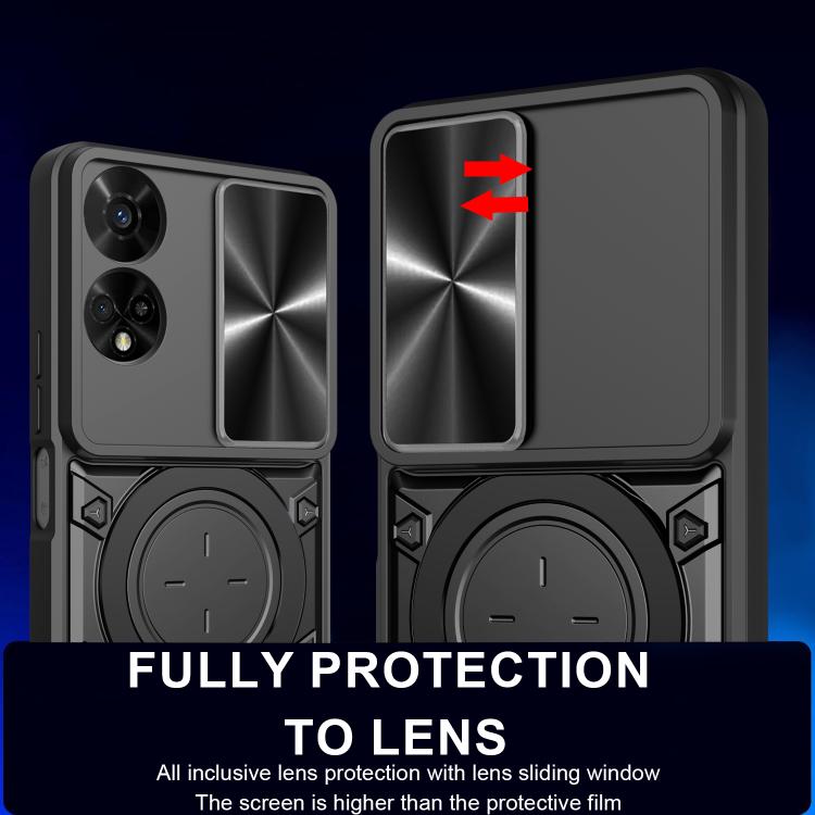 For TCL 50 5G CD Texture Sliding Camshield Magnetic Holder Phone Case