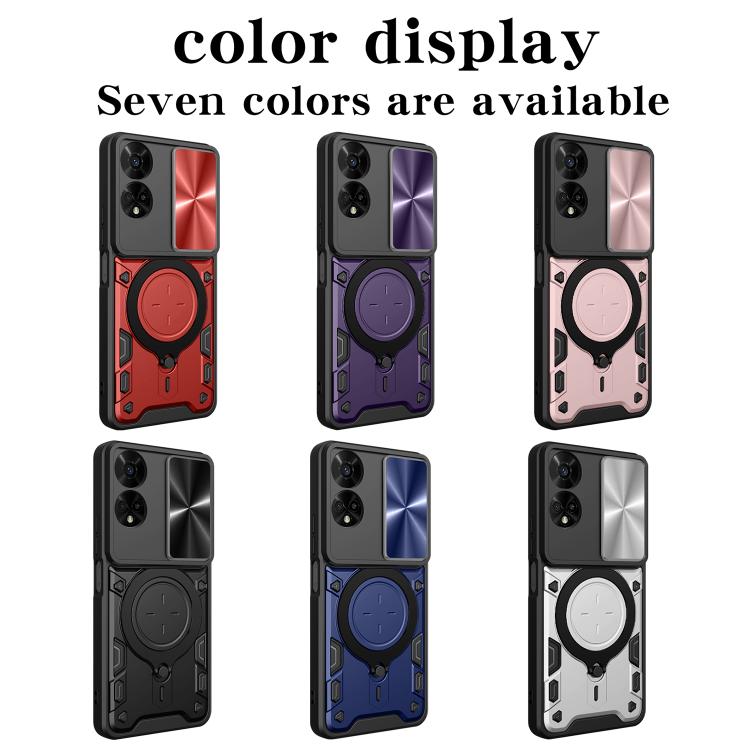 For TCL 50 5G CD Texture Sliding Camshield Magnetic Holder Phone Case