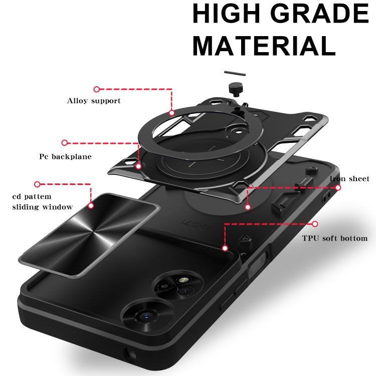 For TCL 50 5G CD Texture Sliding Camshield Magnetic Holder Phone Case
