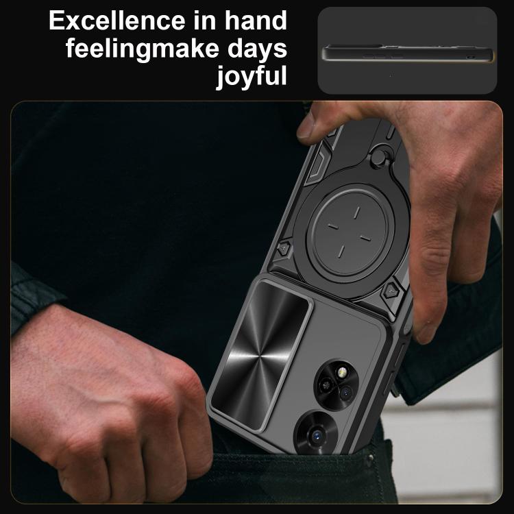 For TCL 50 5G CD Texture Sliding Camshield Magnetic Holder Phone Case