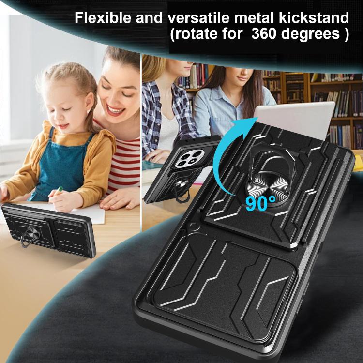 For OnePlus 13 5G Sliding Camshield TPU+PC Phone Case with Card Slot