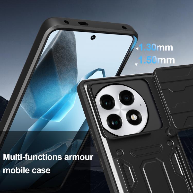For OnePlus 13 5G Sliding Camshield TPU+PC Phone Case with Card Slot