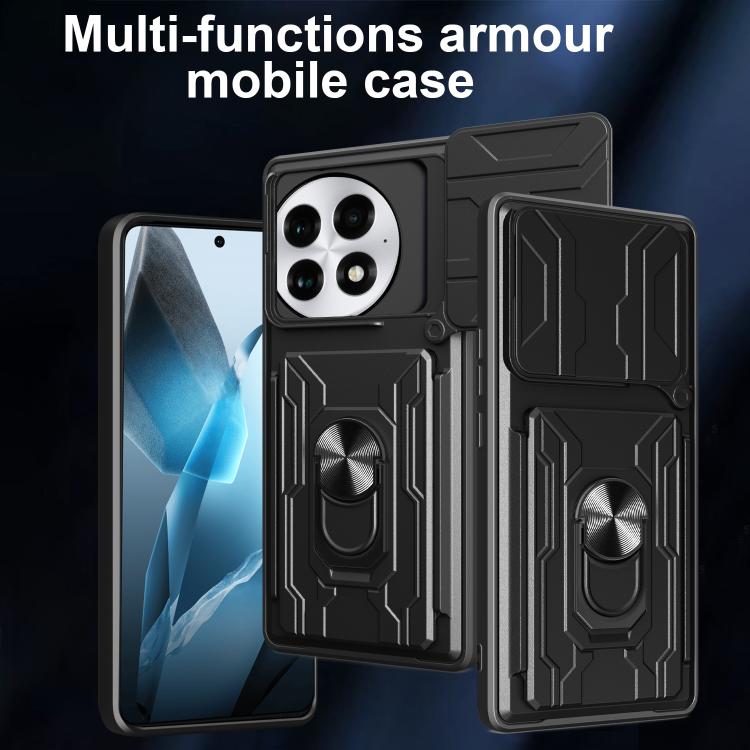 For OnePlus 13 5G Sliding Camshield TPU+PC Phone Case with Card Slot