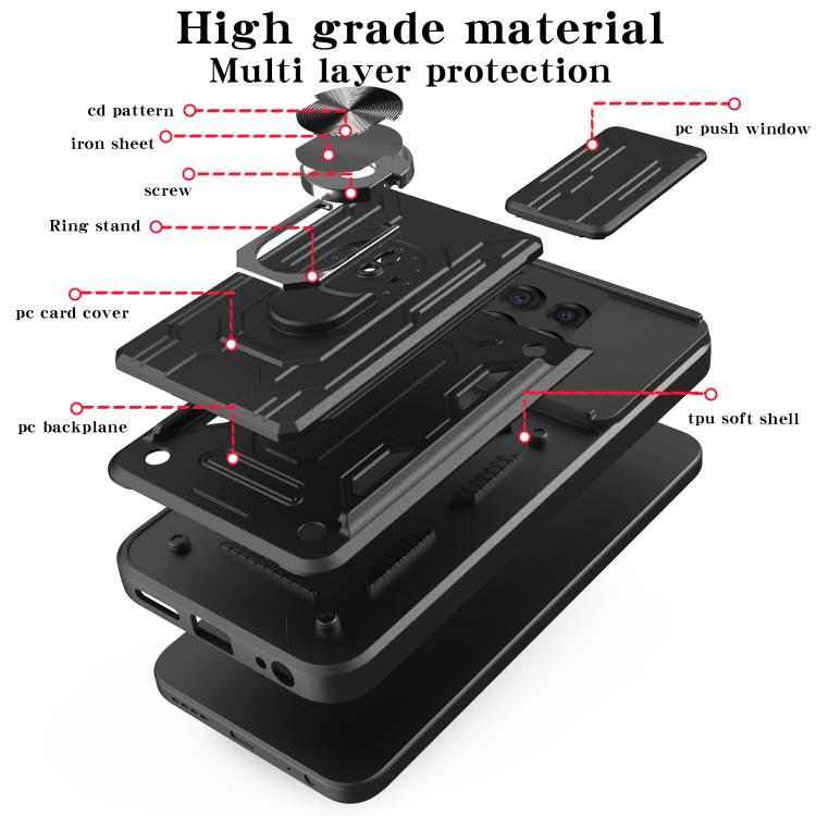For OnePlus 13R 5G Sliding Camshield TPU+PC Phone Case with Card Slot