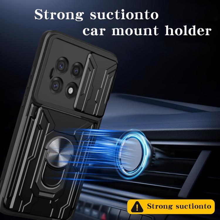 For OnePlus 13R 5G Sliding Camshield TPU+PC Phone Case with Card Slot