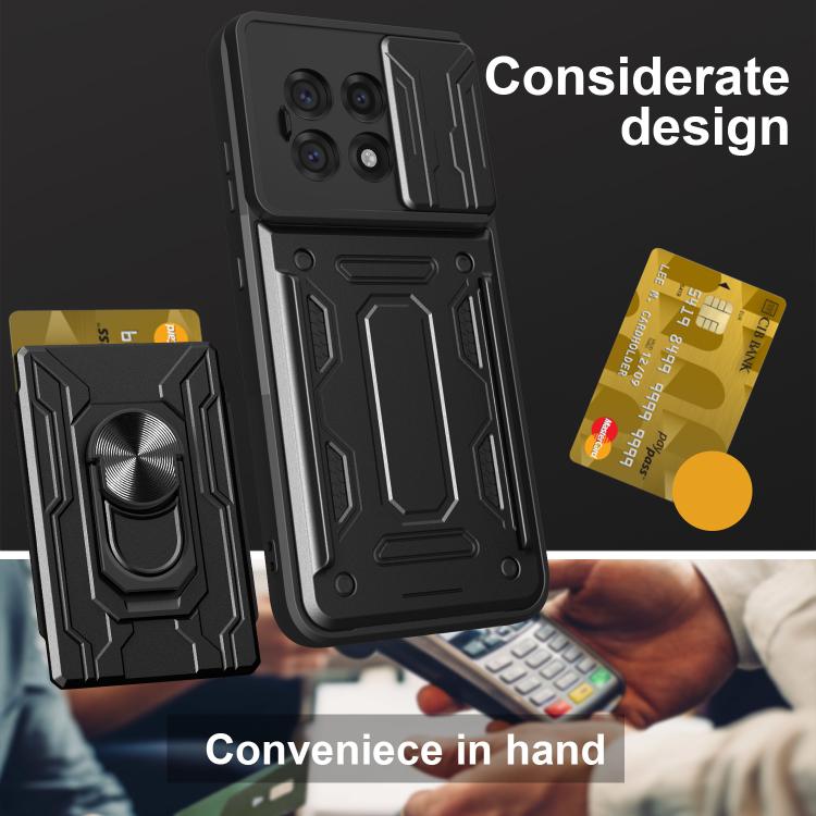For OnePlus 13R 5G Sliding Camshield TPU+PC Phone Case with Card Slot