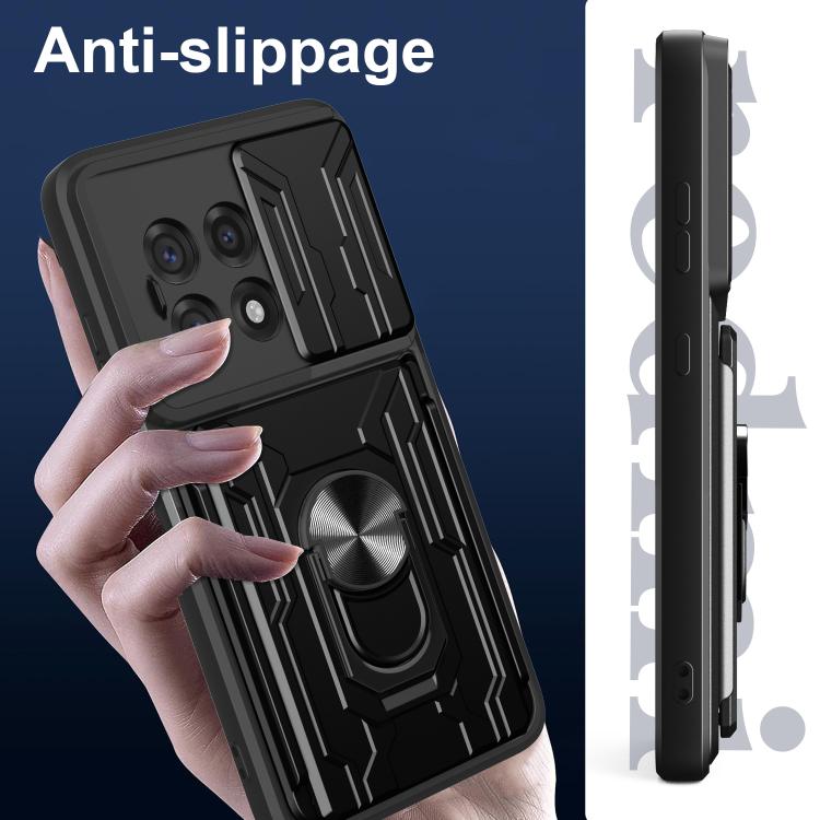 For OnePlus 13R 5G Sliding Camshield TPU+PC Phone Case with Card Slot