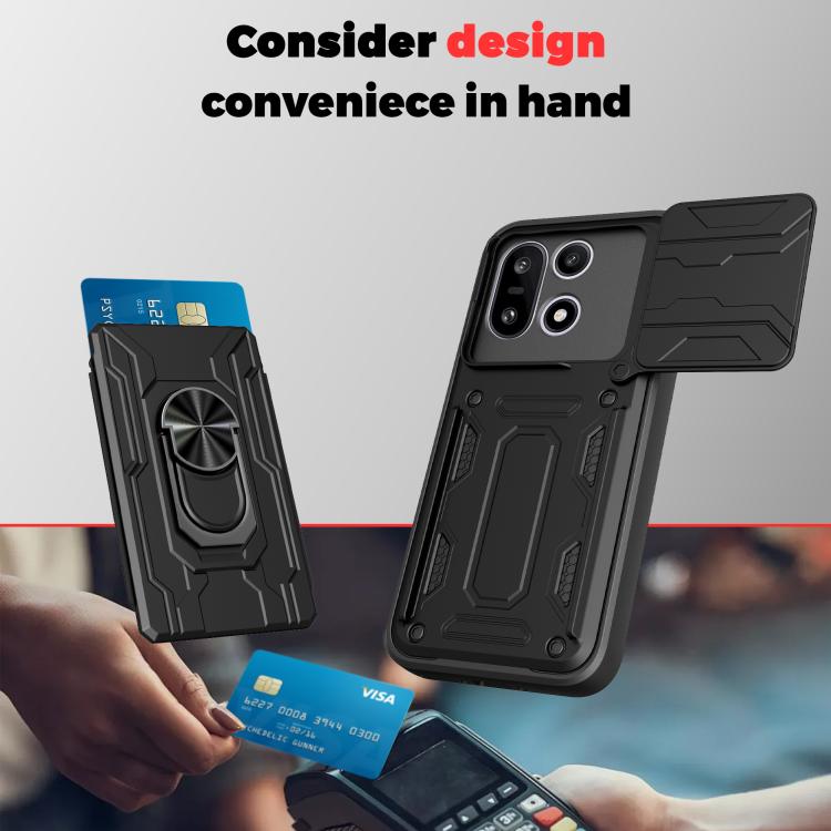 For OnePlus 15 5G Sliding Camshield TPU+PC Phone Case with Card Slot