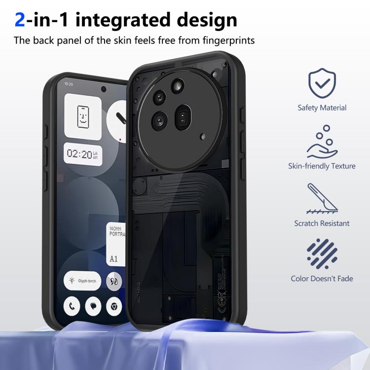 For Nothing Phone 3a Pro Skin Feel Frosted PC+TPU Shockproof Phone Case - Transparent Black