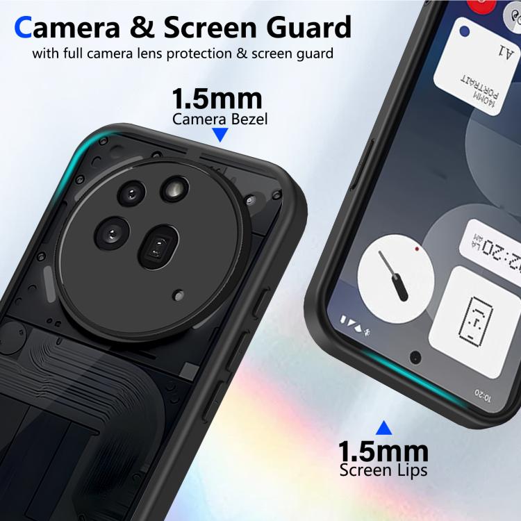 For Nothing Phone 3a Pro Skin Feel Frosted PC+TPU Shockproof Phone Case - Transparent Black