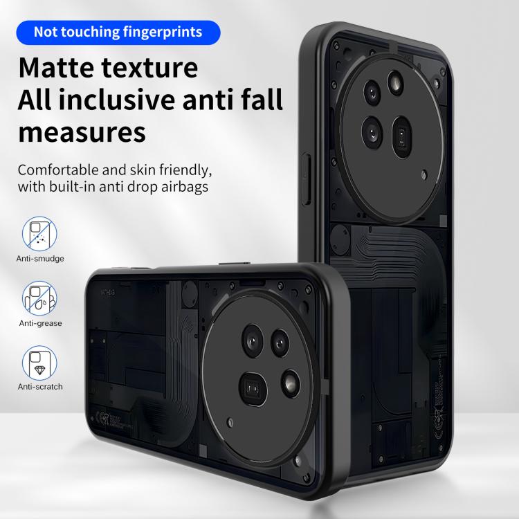 For Nothing Phone 3a Pro Skin Feel Frosted PC+TPU Shockproof Phone Case - Transparent Black