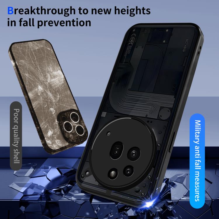 For Nothing Phone 3a Pro Skin Feel Frosted PC+TPU Shockproof Phone Case - Transparent Black