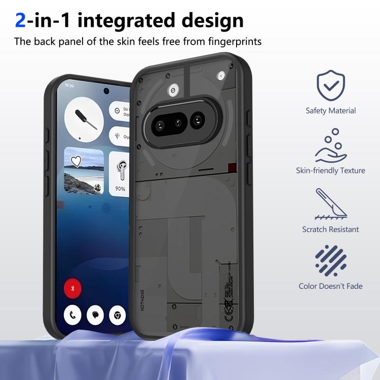 For Nothing Phone 3a Skin Feel Frosted PC+TPU Shockproof Phone Case - Transparent Black