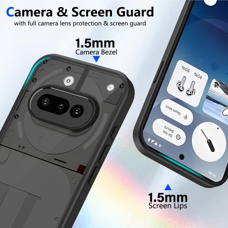 For Nothing Phone 3a Skin Feel Frosted PC+TPU Shockproof Phone Case - Transparent Black