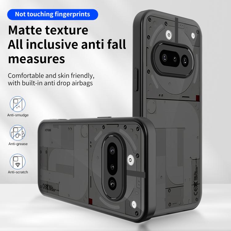 For Nothing Phone 3a Skin Feel Frosted PC+TPU Shockproof Phone Case - Transparent Black