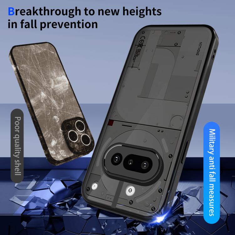 For Nothing Phone 3a Skin Feel Frosted PC+TPU Shockproof Phone Case - Transparent Black