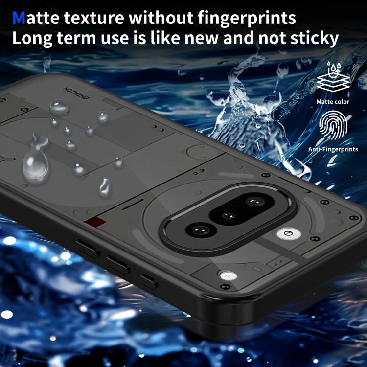 For Nothing Phone 3a Skin Feel Frosted PC+TPU Shockproof Phone Case - Transparent Black