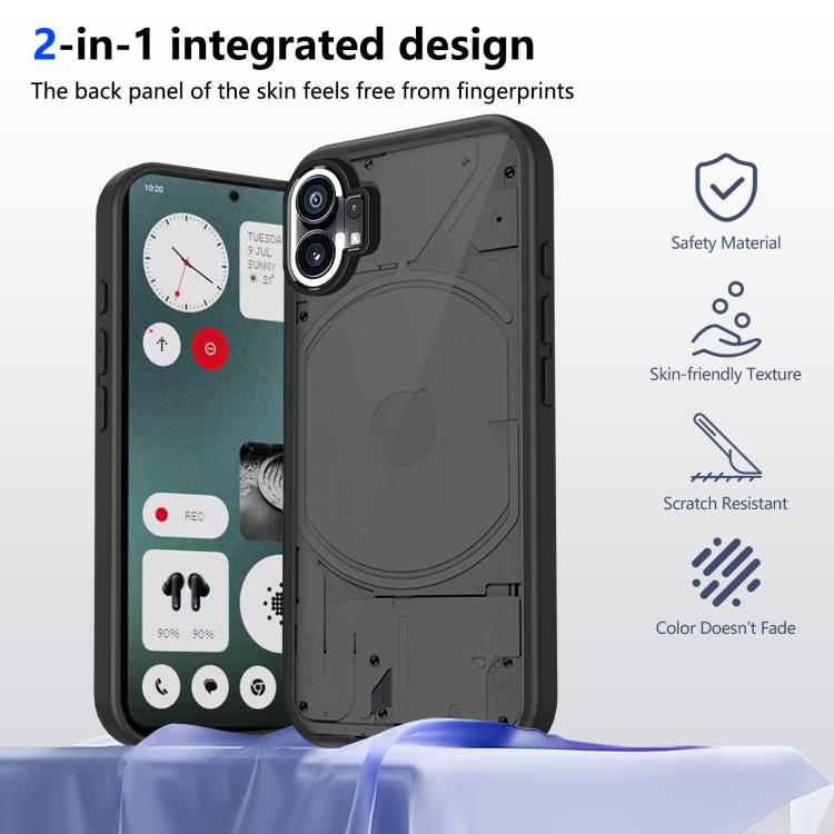 For Nothing Phone 1 Skin Feel Frosted PC+TPU Shockproof Phone Case - Transparent Black