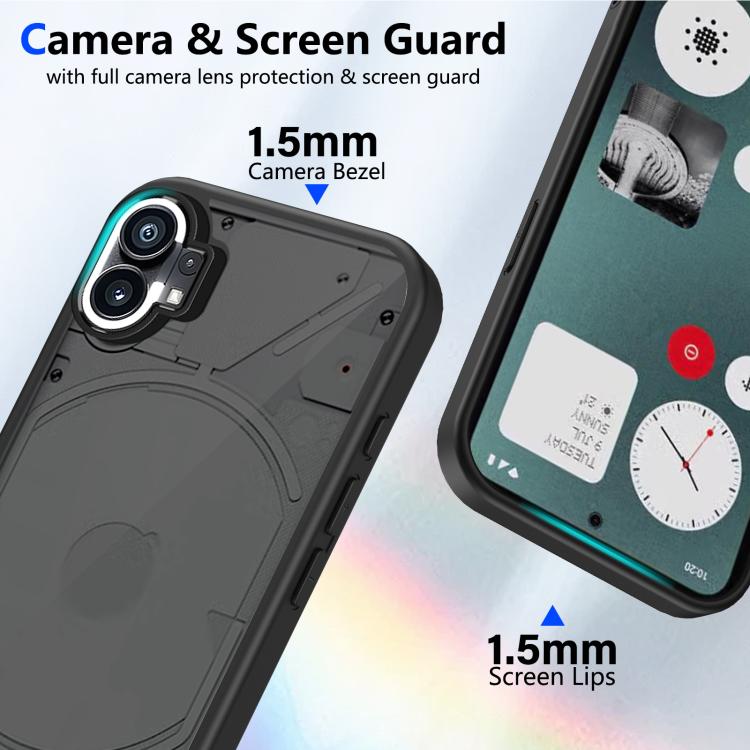 For Nothing Phone 1 Skin Feel Frosted PC+TPU Shockproof Phone Case - Transparent Black