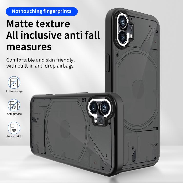 For Nothing Phone 1 Skin Feel Frosted PC+TPU Shockproof Phone Case - Transparent Black