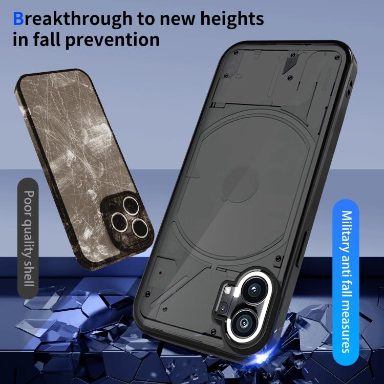 For Nothing Phone 1 Skin Feel Frosted PC+TPU Shockproof Phone Case - Transparent Black