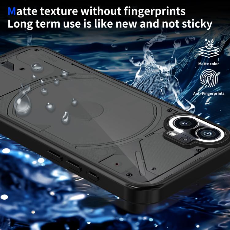 For Nothing Phone 1 Skin Feel Frosted PC+TPU Shockproof Phone Case - Transparent Black