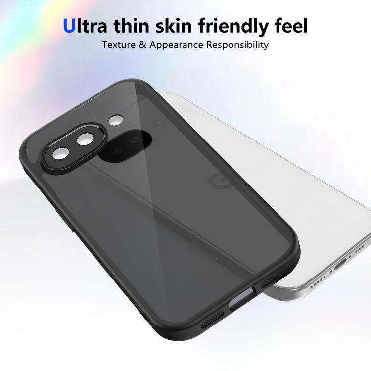 For Google Pixel 9a Skin Feel Frosted PC+TPU Shockproof Phone Case - Transparent Black