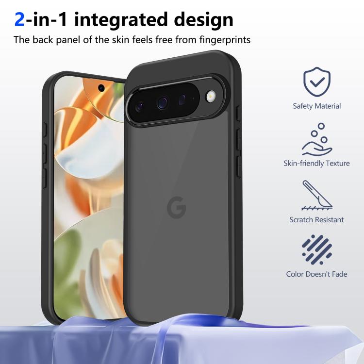 For Google Pixel 10 Skin Feel Frosted PC+TPU Shockproof Phone Case - Transparent Black