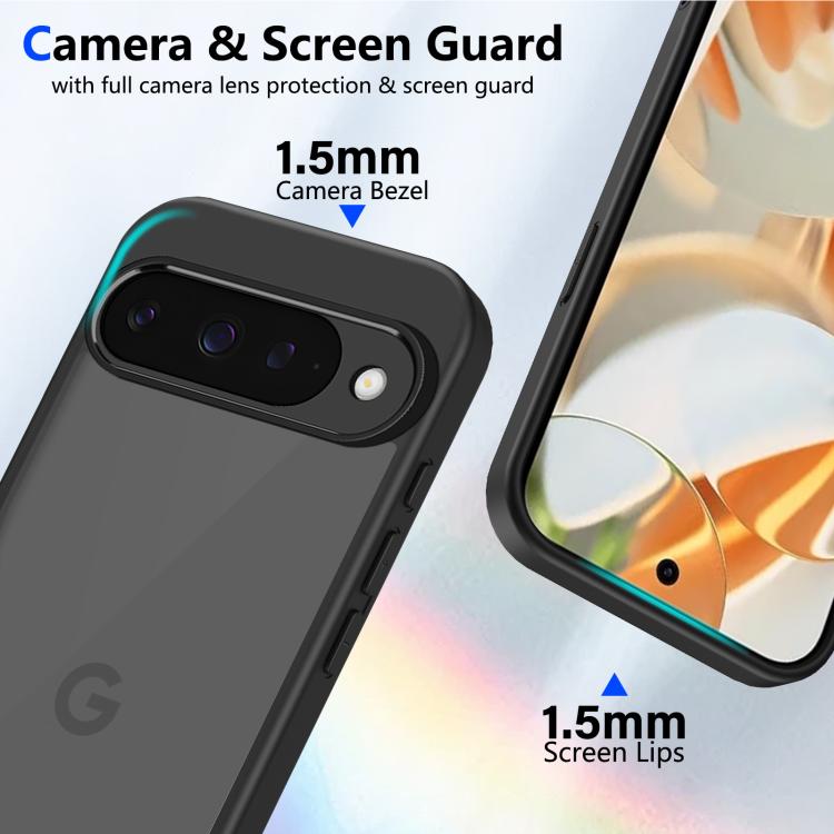 For Google Pixel 10 Skin Feel Frosted PC+TPU Shockproof Phone Case - Transparent Black