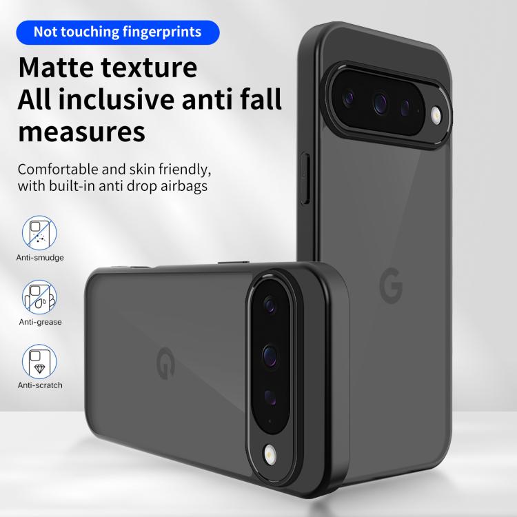 For Google Pixel 10 Skin Feel Frosted PC+TPU Shockproof Phone Case - Transparent Black
