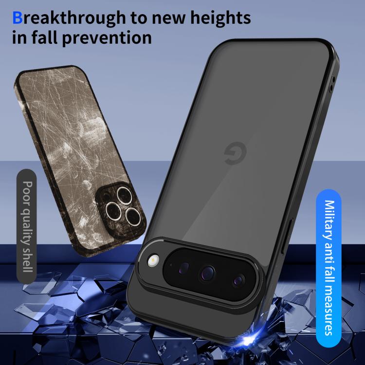 For Google Pixel 10 Skin Feel Frosted PC+TPU Shockproof Phone Case - Transparent Black