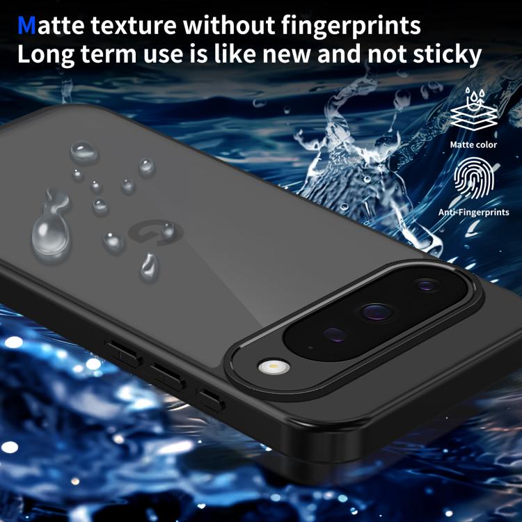 For Google Pixel 10 Skin Feel Frosted PC+TPU Shockproof Phone Case - Transparent Black