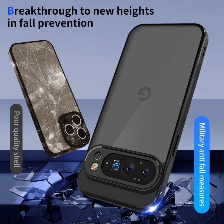 For Google Pixel 10 Pro Skin Feel Frosted PC+TPU Shockproof Phone Case - Transparent Black
