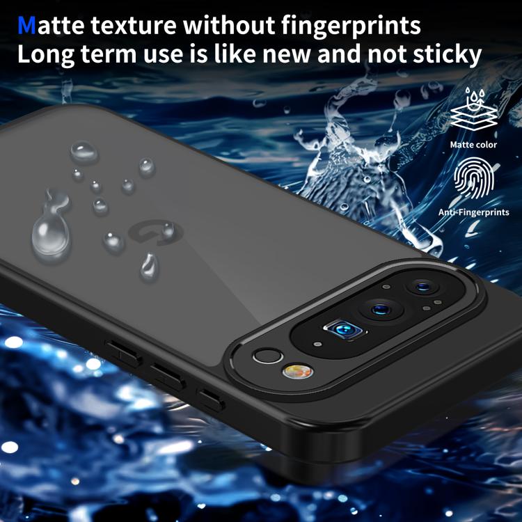 For Google Pixel 10 Pro Skin Feel Frosted PC+TPU Shockproof Phone Case - Transparent Black