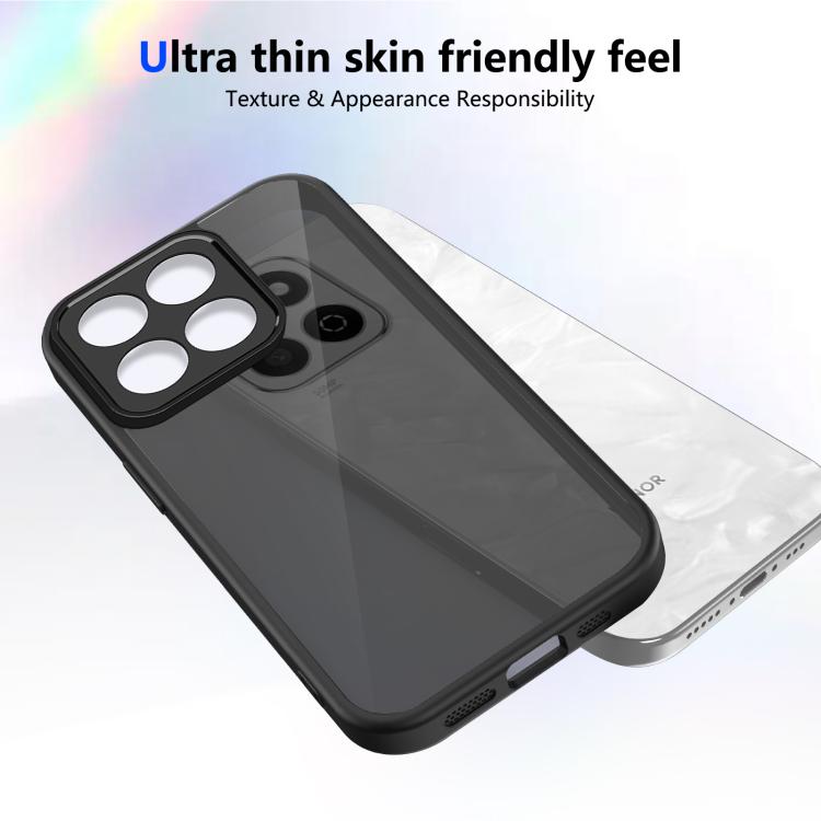 For Honor 200 Smart Skin Feel Frosted PC+TPU Shockproof Phone Case - Transparent Black