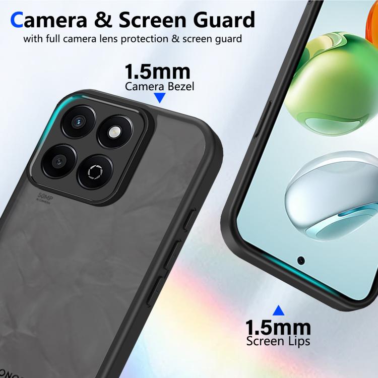 For Honor 200 Smart Skin Feel Frosted PC+TPU Shockproof Phone Case - Transparent Black