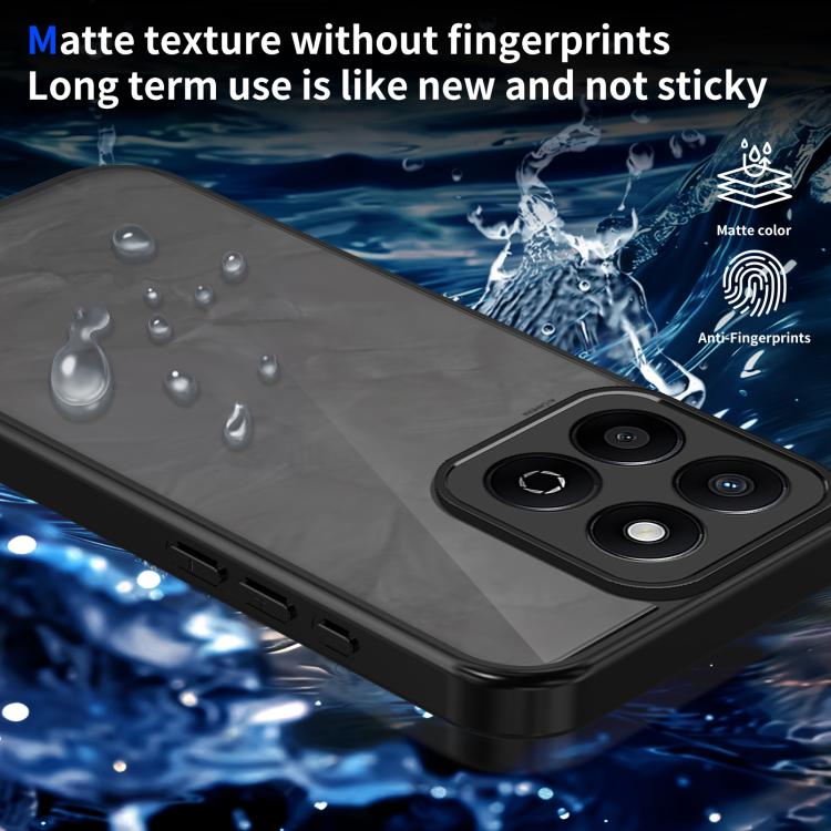 For Honor 200 Smart Skin Feel Frosted PC+TPU Shockproof Phone Case - Transparent Black