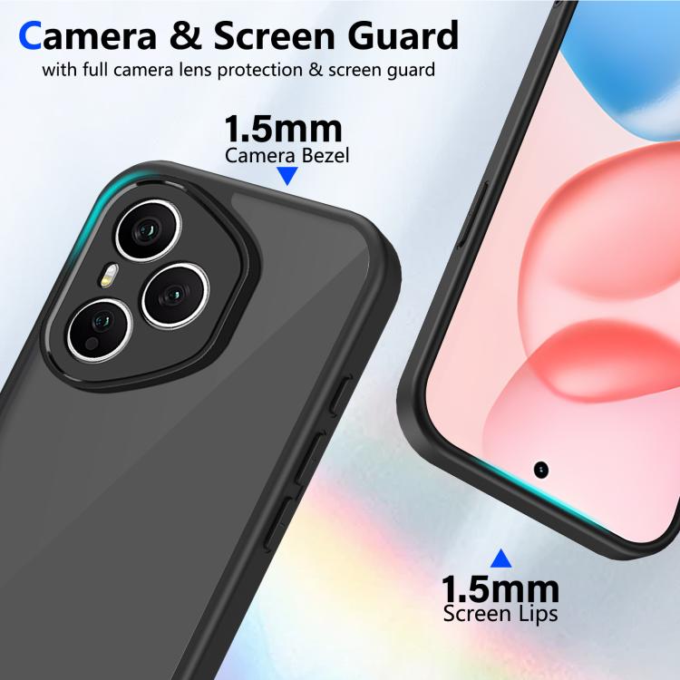 For Honor 400 Pro Global 160.8mm Skin Feel Frosted PC+TPU Shockproof Phone Case - Transparent Black