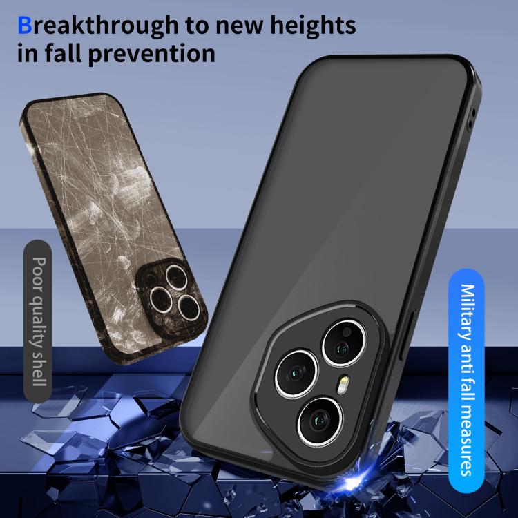 For Honor 400 Pro Global 160.8mm Skin Feel Frosted PC+TPU Shockproof Phone Case - Transparent Black
