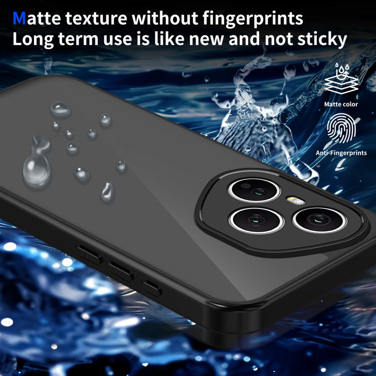 For Honor 400 Pro Global 160.8mm Skin Feel Frosted PC+TPU Shockproof Phone Case - Transparent Black