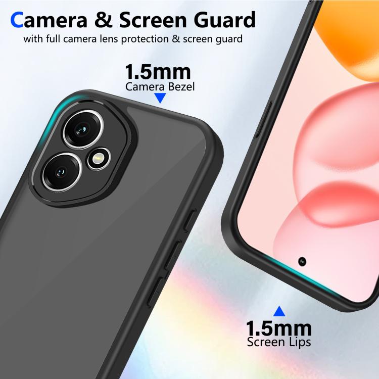 For Honor 400 Global 156.5mm Skin Feel Frosted PC+TPU Shockproof Phone Case - Transparent Black