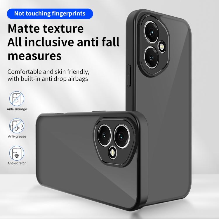 For Honor 400 Global 156.5mm Skin Feel Frosted PC+TPU Shockproof Phone Case - Transparent Black