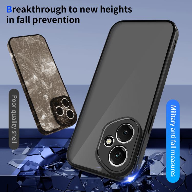For Honor 400 Global 156.5mm Skin Feel Frosted PC+TPU Shockproof Phone Case - Transparent Black
